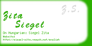 zita siegel business card